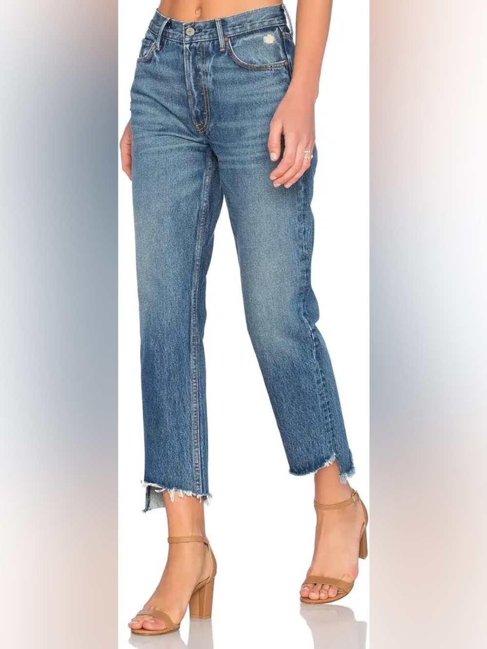 GRLFRND Helena Denim Jeans Button Fly Distressed  Size 25 Rare Hard to find